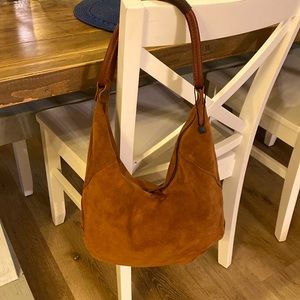 Nordstrom genuine leather suede brownish orange made in Italy hobo purse